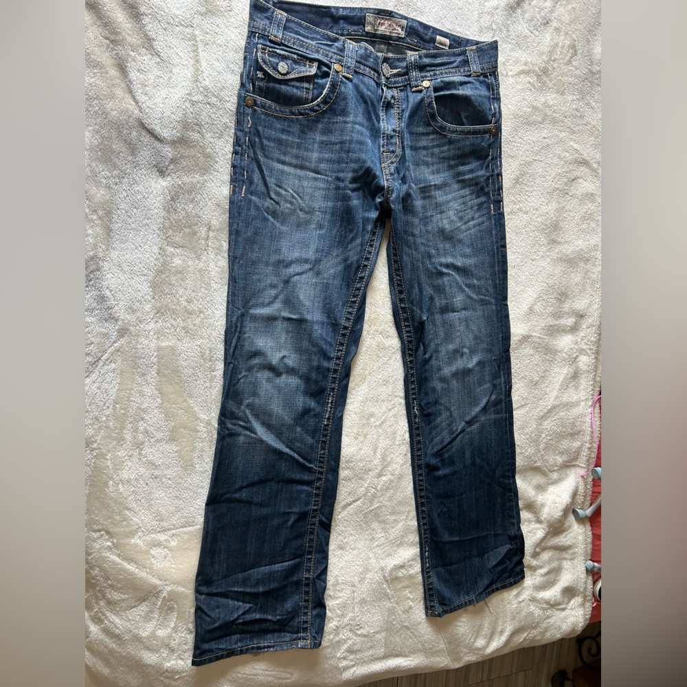 MEK Men’s Dark Blue Bootcut Jeans